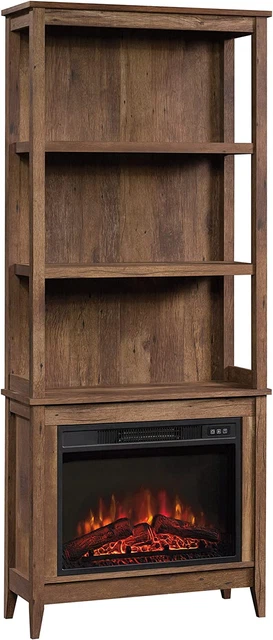Library Fireplace, Vintage Oak Finish