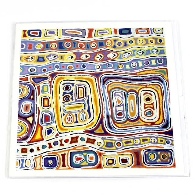 BLANK GREETING GIFT Card Indigenous Aboriginal Artist Australia Made Souvenir 1 EUR 8,76