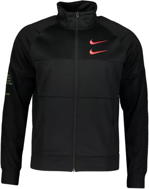 Giacca Top Nike Track Nuova Etichettata Swoosh Cool Nsw Con Nastro Poli Classic Anni '90 Nera