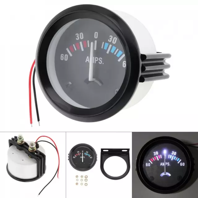 Universal 52MM 12V 60-0-60 AMP 2'' Ammeter Amp Meter Gauge for Car Boat ATV