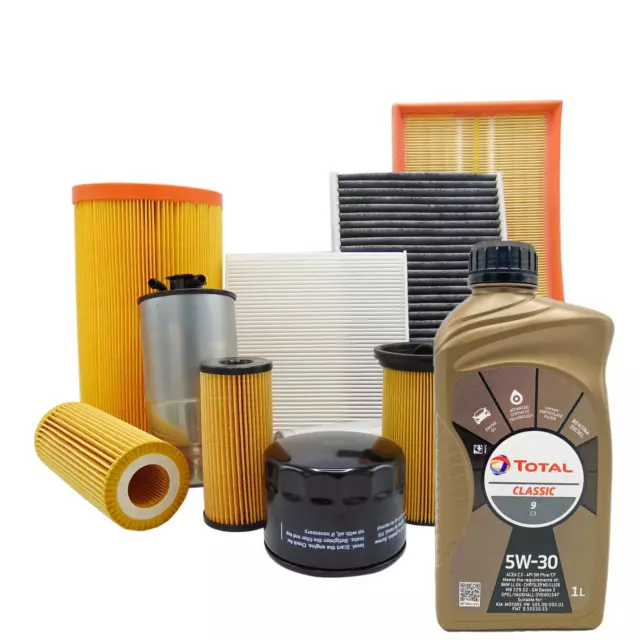 Kit Tagliando 4 Filtri Misti 4Lt Olio Motore Clasicc 5W30 Peugeot 307 1.6 Hdi