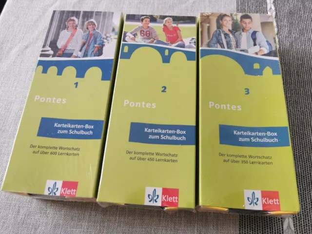 PONTES Latein Karteikarten-Box Vokabeln Stufe 1, 2 + 3 *neu/OVP*