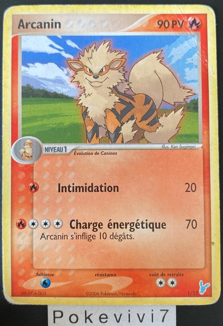 Pokemon ARCANINE 1/12 Card Rare Block EX Deck Negapi FR USED