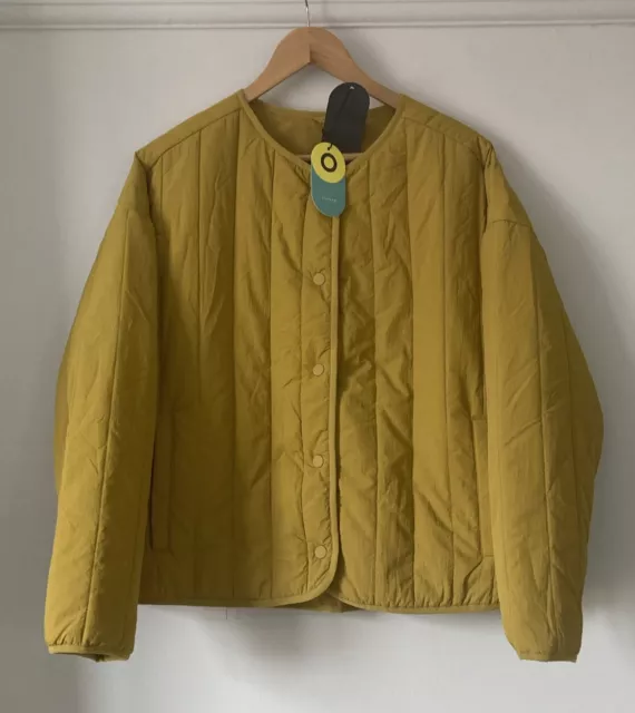 Marks & Spencer GOODMOVE Ladies Padded Jacket Ochre Size 22 Collarless