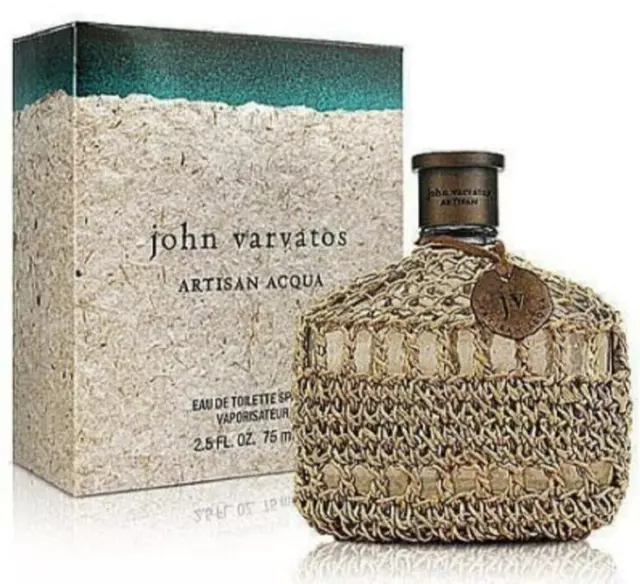 JOHN VARVATOS ARTISAN ACQUA 2.5 OZ / 75 ML EDT Spray For Men NEW IN BOX SEALED