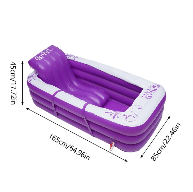 Bañera inflable para adultos portátil spa cálida bañera plegable púrpura