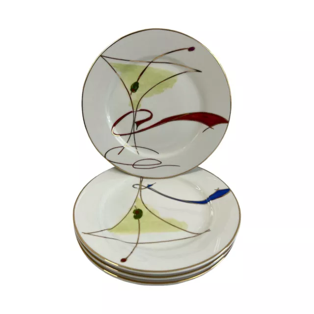 Pier 1 Imports Martini Glass Salad Dessert Appetizer Plates Set of 4