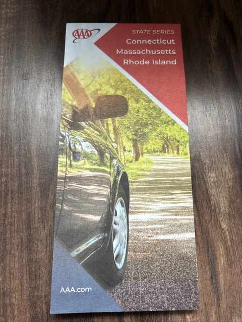 Connecticut Massachusetts Rhodes Island State Map AAA Roadmap NEW 2022