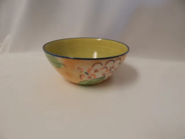 Ceramic Serving Bowl, Hand Painted Bowl from Thailand, Green and Orange Bowl