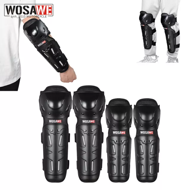 WOSAWE Adults Motocross MTB Knee Elbow Pads Skateboard Ski Sports Wear Resistant