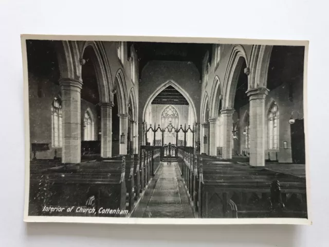 Interior of All Saints Church, Cottenham, Cambridgeshire, Real Photo Postcard