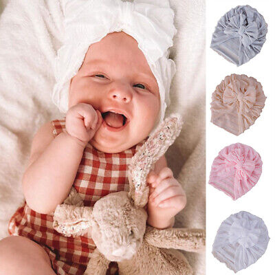 0-3Y Baby Bowknot Cappello Turbante Carino Beanie Cap neonato Soft Headwear Headwraps