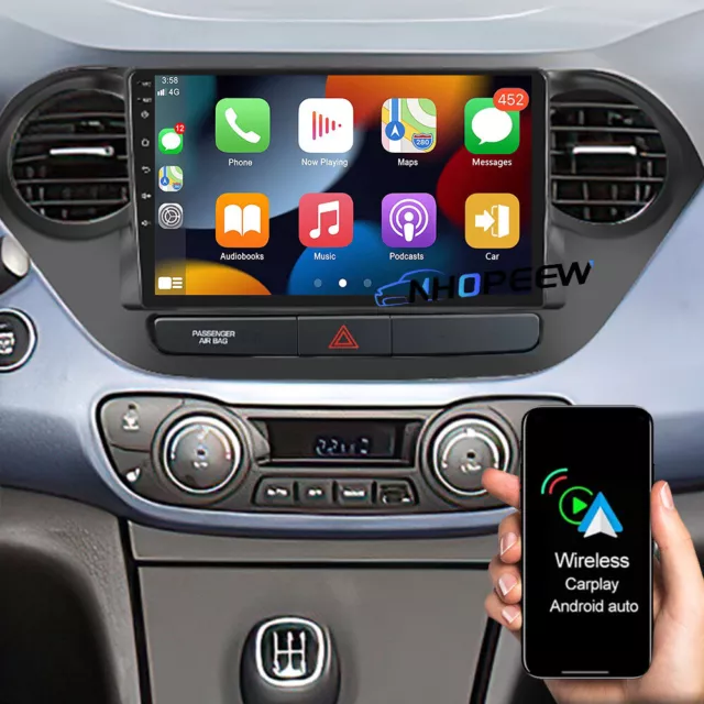 Radio de coche Apple Carplay GPS para Hyundai i10 II IA/BA 2013-2019 Android 12 2+32 GB