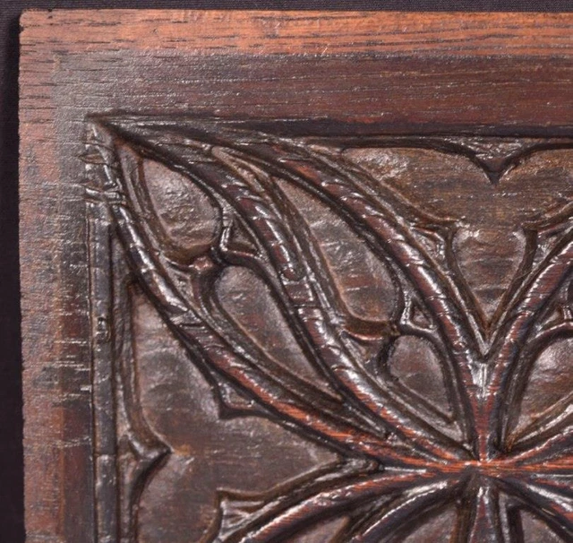 *Gothic Carved Architectural Panel/Trim in Solid Chestnut Wood Salvage 4