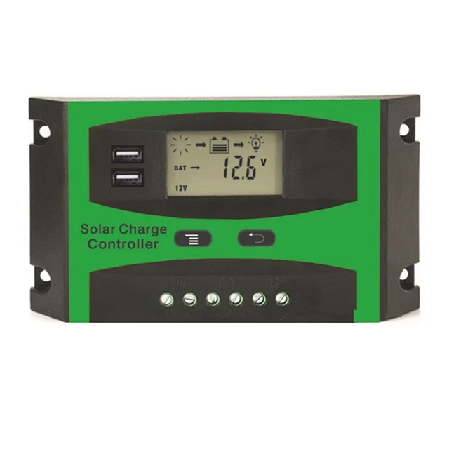 Controlador de carga de panel solar 30A MPPT regulador automático 12V/24V 2 vías USB