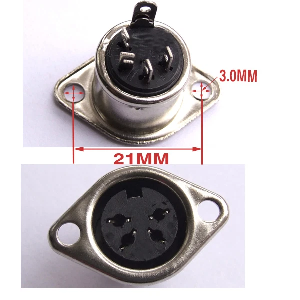 10 PCS 4 PIN DIN Female Socket Panel Mount Connectors Computer socket