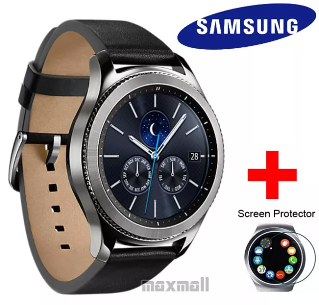 Montre intelligente Bluetooth authentique Samsung Gear S3 CLASSIQUE + 2 protecteurs d'écran_onduleur gratuit