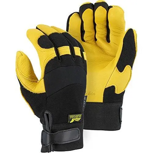 Golden Eagle Winter Lined Deerskin Leather Gloves with Windproof Heatlok (Mechan