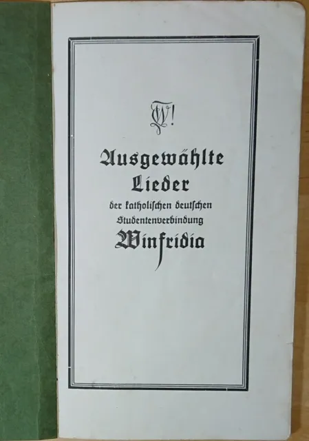 Rar! Liederbuch Winfridia Breslau 1926 Studenten Studentika Münster Wroclaw.. 2