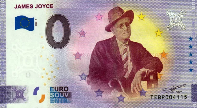 Null Euro Schein - 0 Euro Schein - Irland - James Joyce 2022-1 Anniversary