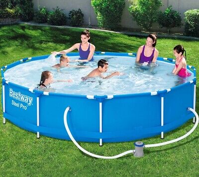 POMPA 20in1 BESTWAY PISCINA 366cm 12FT telaio tondo da giardino terra PISCINA 