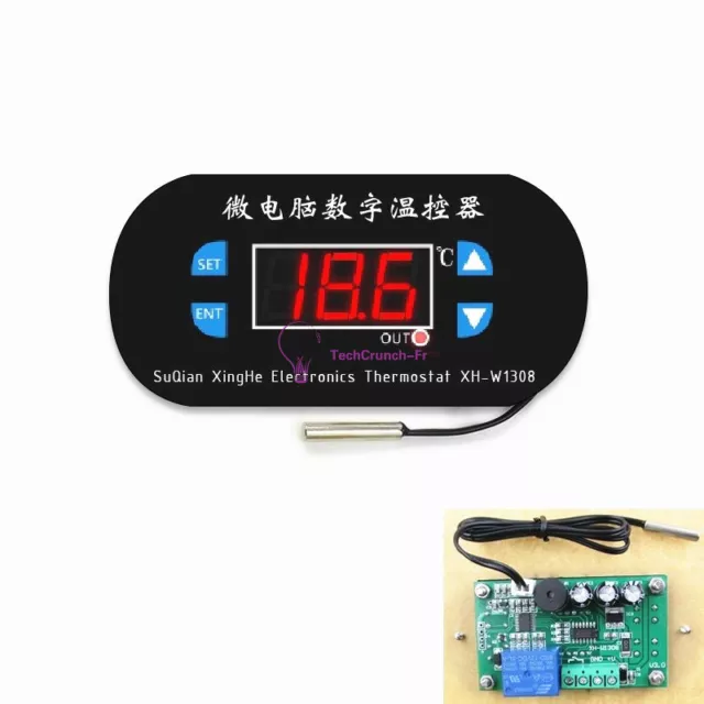 Digital AC 220V Red LED Thermostat Temperature Alarm Controller Meter Module