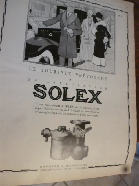 SOLEX Jean ROADER + AUTOMOBO + ROLLAND PILAIN pub paper ILLUSTRATION 1927