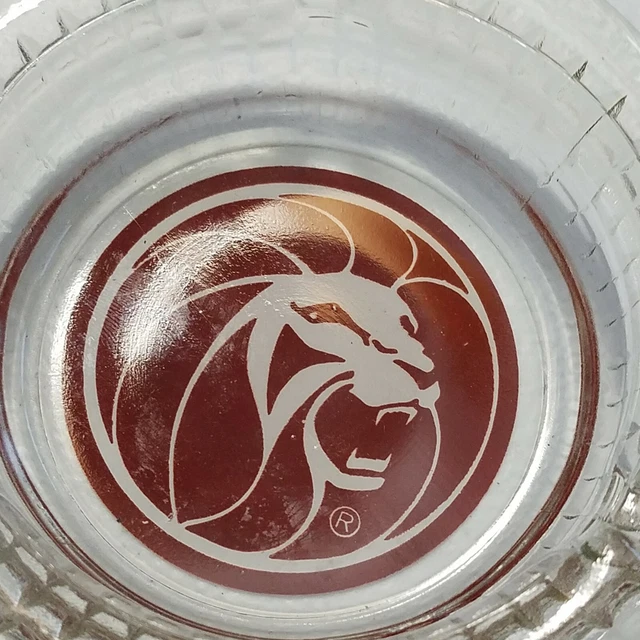 Ashtray MGM Grand Casino Las Vegas Souvenir Roaring Lions Head Retro Bar 4.5"
