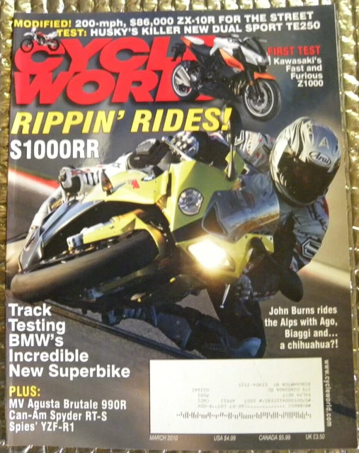 Cycle World  Motorcycle Magazine March 2010 Rippin Rides S1000RR