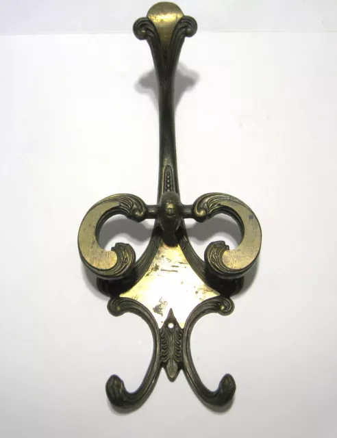 Vintage 70s Art Deco French style Brass Coat Hook Hat Hanger ex USSR super rare