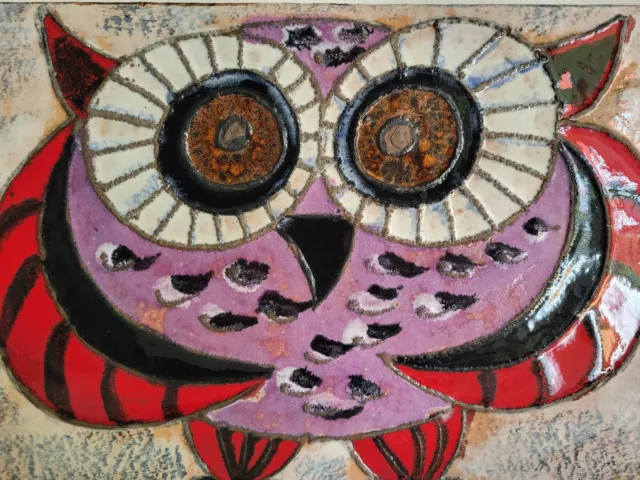 Ruscha Keramik Bild Platte Eule 767_________________rare walle plate pottery owl