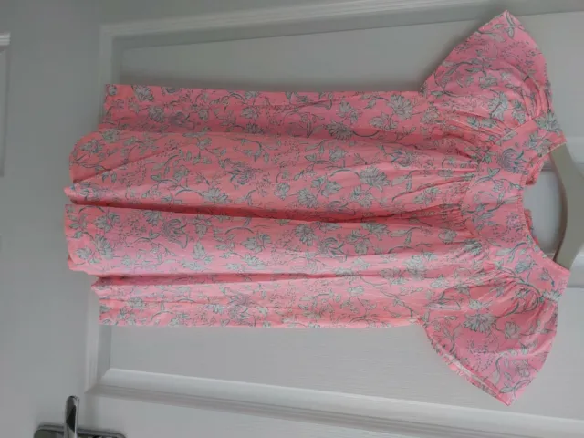 girls coral floral summer dress from next age 6-7 worn once very good condition