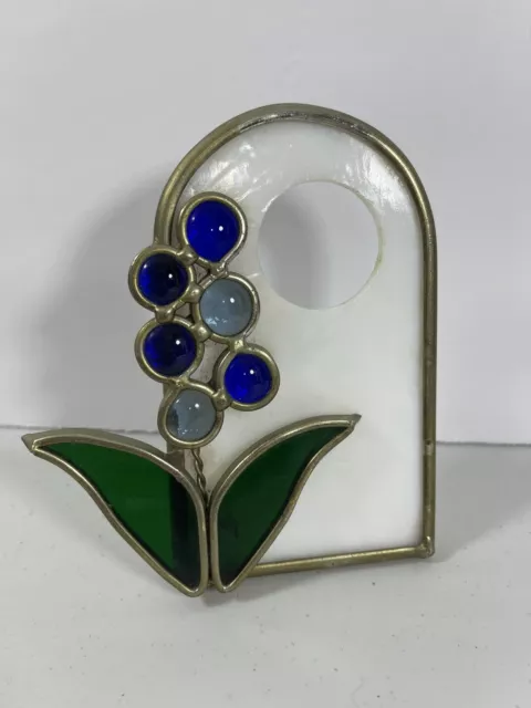 Stained Glass Tulip Flower Floral Figurine Sun Catcher Table Top Display Decor