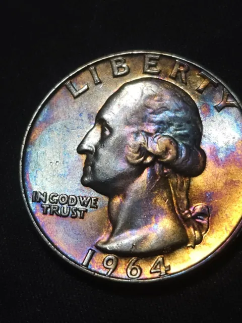 1964-D Bu Rainbow Tone Washington Quarter