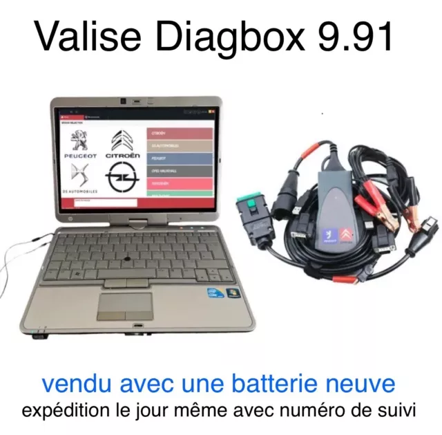 Pc + Valise diagnostic Diagbox 9.91 PSA Citroën Peugeot ( Lexia PP2000 )