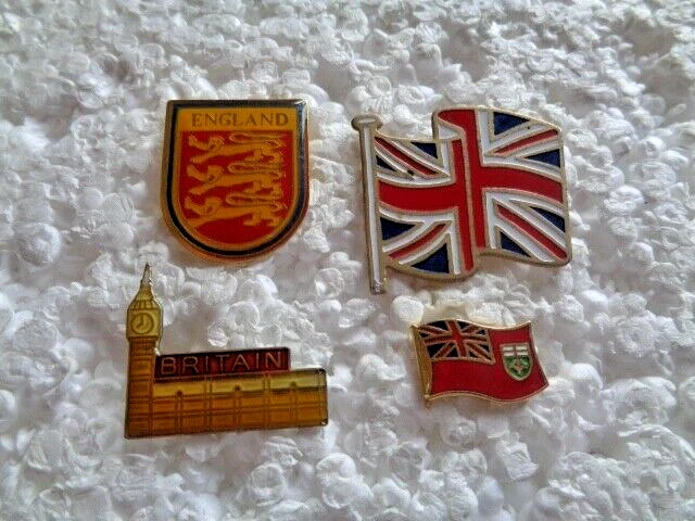 Job lot of 4 United Kingdom related metal lapel pins