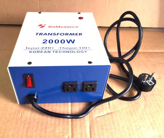 NEU SPANNUNGSWANDLER 2000 Watt USA Transformator 230V-110V EUROP Converter 2000W