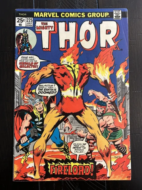 MIGHTY THOR # 225 MARVEL COMICS July 1974 FIRELORD 1st APPEARANCE w VALUE STAMP