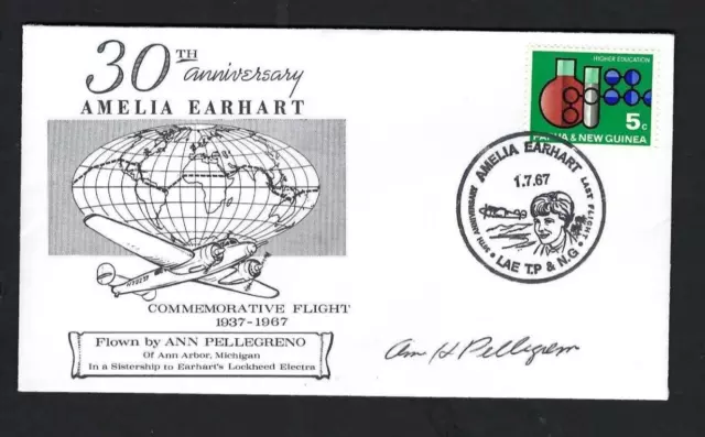 Ann Pellegreno signed cover Did Earhart Commemorative Flght in 1967