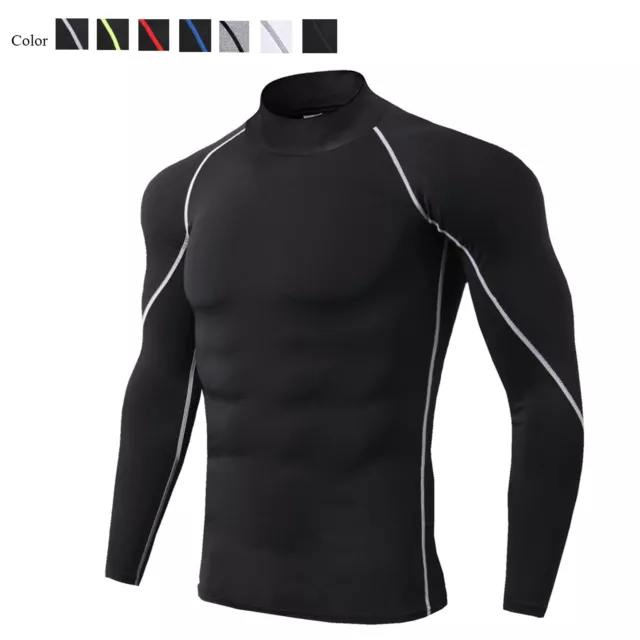Mens Compression T Shirt Skins Tight Base Layer Gym Sports Athletic Slimming Top
