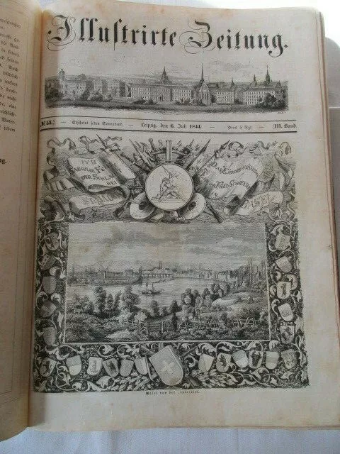 Illustrierte Zeitung Leipzig 3. Band Juli bis Dezember 1844 J.J. Weber  RARITÄT 3