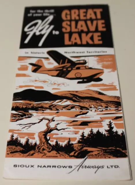 Vintage Great Slave Lake Sioux Narrows Ontario travel brochure