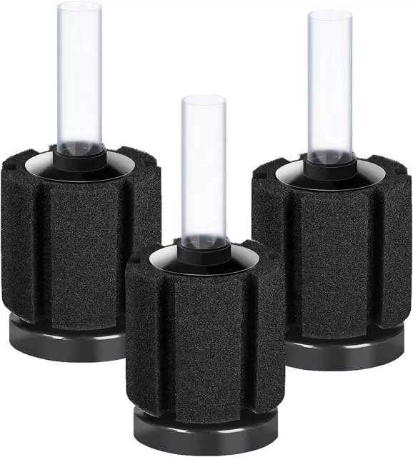 3 Pack Aquarium Bio Sponge Filter Breeding Fry Betta Shrimp Nano Fish Tank Smal