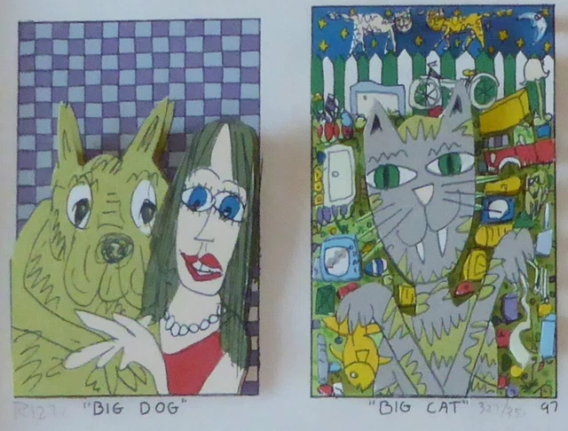 Chien Rizzy JAMES RIZZI 3D Pop Art “ Grand Chien ” & Chat ” À Signée Sérigraphie ...