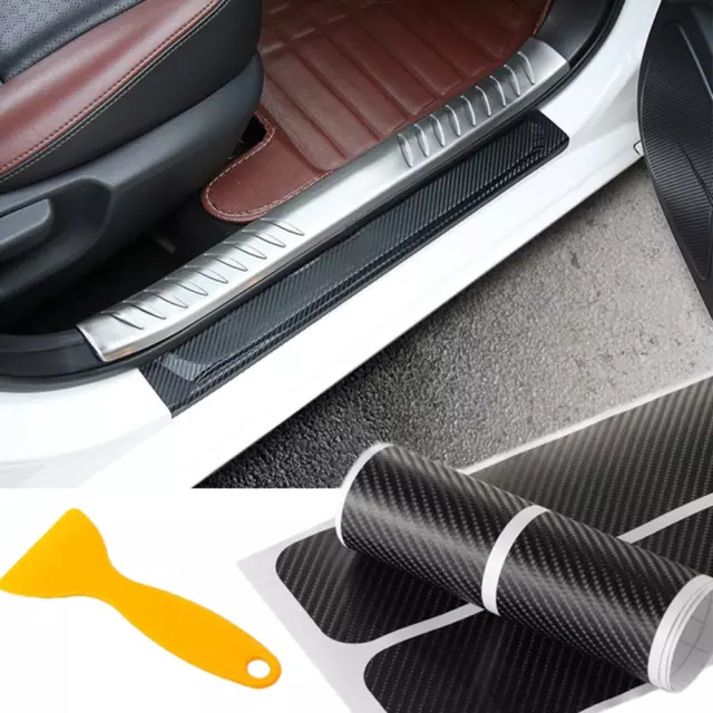 Auto Accessories Carbon Fiber Vinyl Car Door Sill Scuff Plate Stickers Protector
