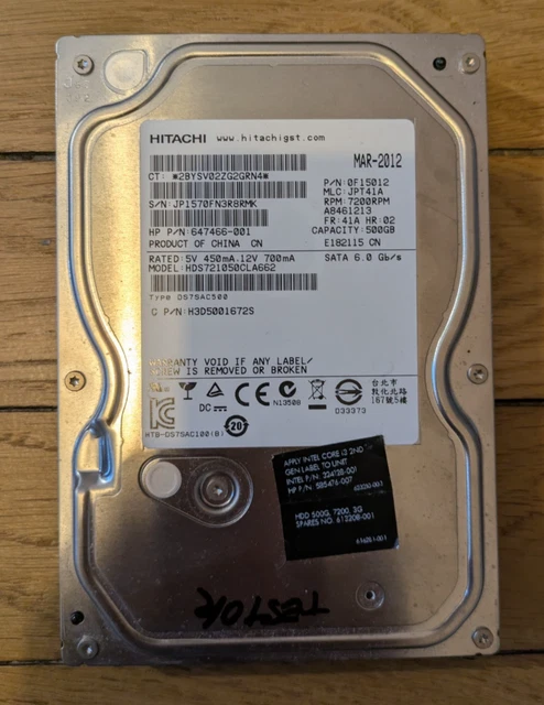 HTS543212L9A300 Hitachi Hard Drive 120Gb 5400Rpm Sata 2.5 GRADE A