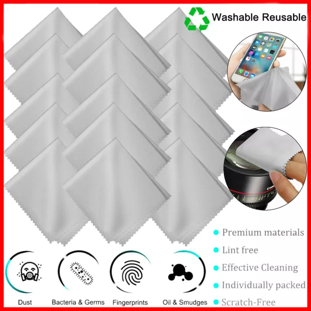 Premium Microfiber Cleaning Cloth For Eye Glasses Phone Screen Camera Lens LOT