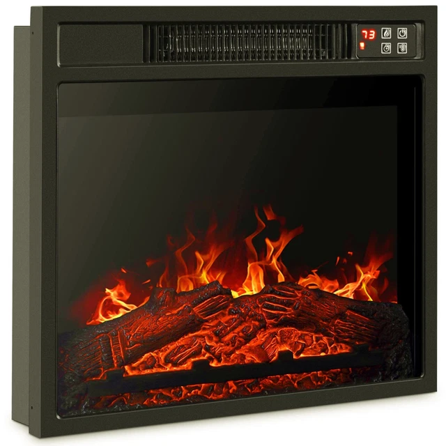 23& ELECTRIC INFRARED Fireplace Insert Log Flame Heater w/ Remote