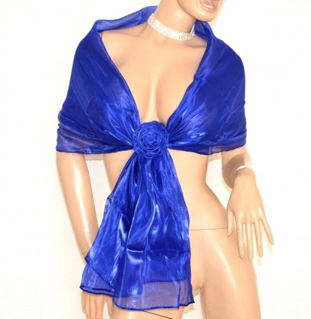 Stola Donna In Raso - Sciarpa Elegante 180x80 Cm Per Cerimonie, Matrimoni E Serate - Foto 6