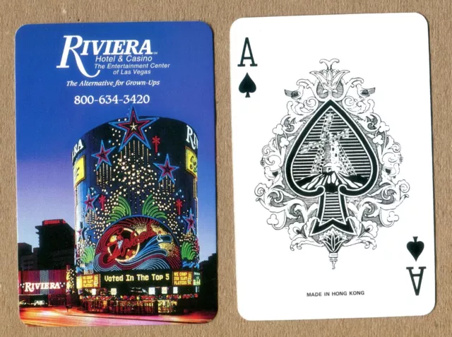 RIVIERA Hotel & Casino LAS VEGAS ACE of SPADE Swap Playing Card